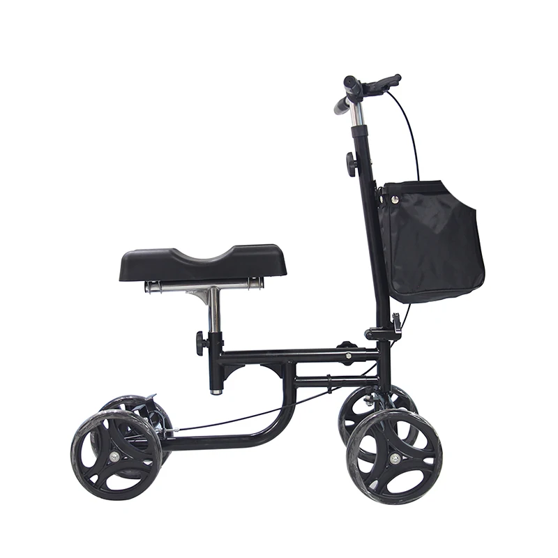 

Outdoor high-carbon steel 4 wheels Folding knee rollator scooter walker knee support
