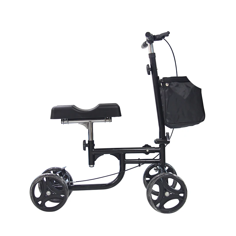 Outdoor high-carbon steel 4 wheels Folding knee rollator scooter walker knee support