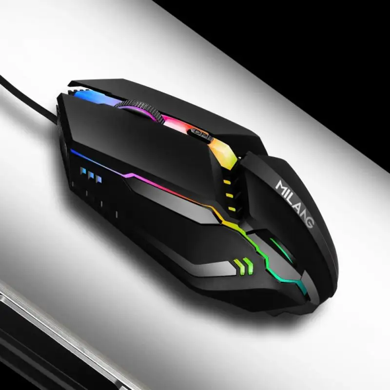 E-Sports-Souris filaire RVB USB portable, accessoires informatiques, souris de jeu filaire USB, lumière respiratoire, souris 4 touches