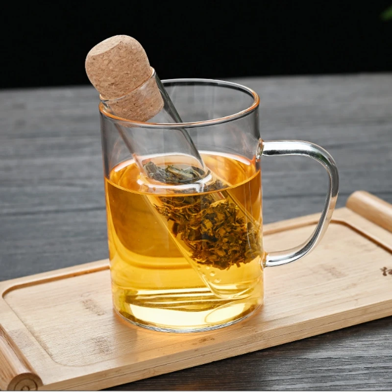 Tamiz de filtro de té con tubo de vidrio, Infusor de té creativo, fabricante de té Mate, elaboración de cerveza para especias, hierbas, colador de