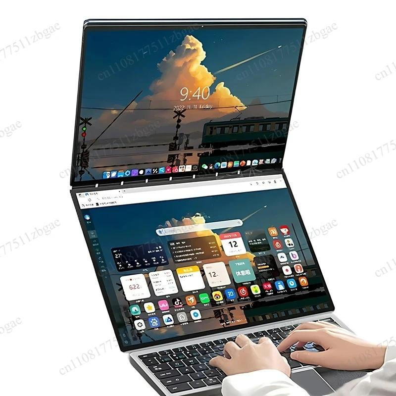10.5+10.5 Inch Dual Touch Screen 360‑Flip Convertible Laptop Win11 Notebook Computer for Business Office Daily Work Use