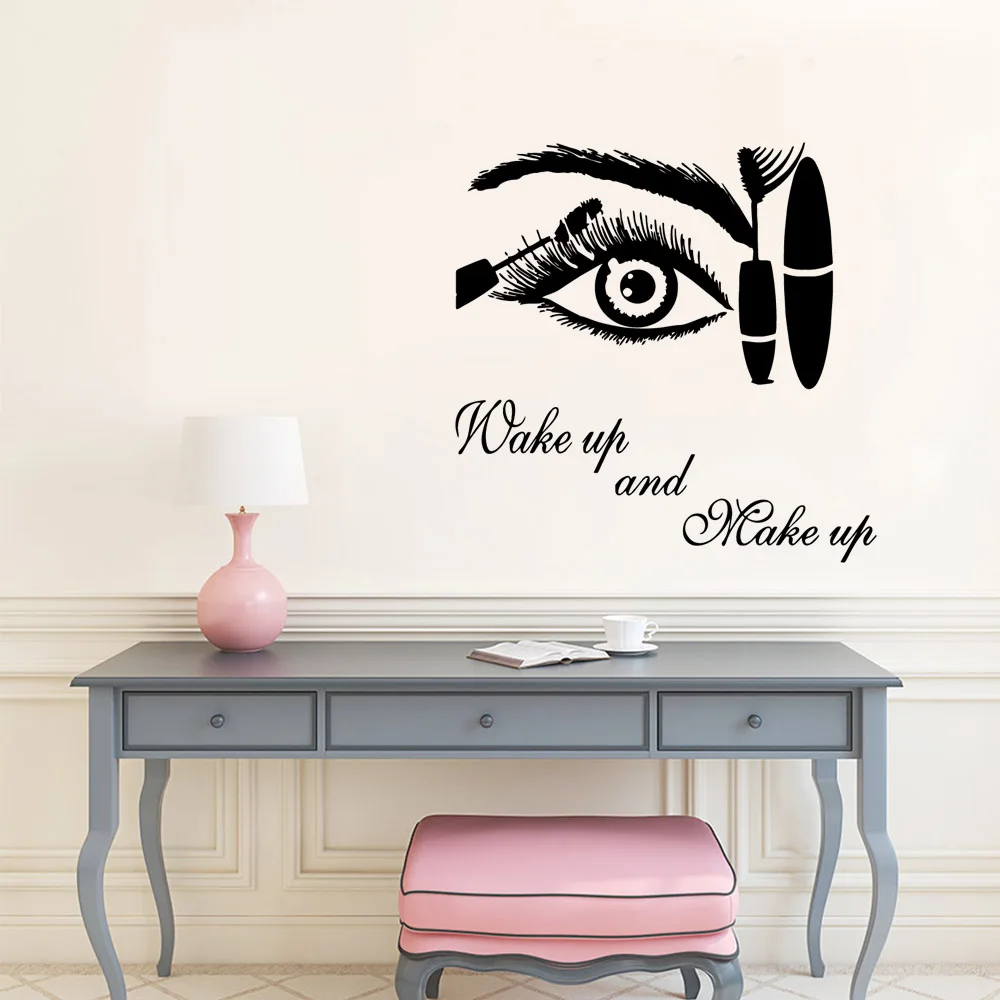 Make up or eyelash Decal Removable Vinyl Mural Poster For Bedroom Decoration Wall Decoration Murals