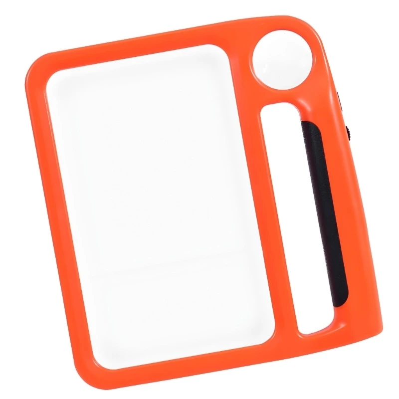 F26C Handheld Magnifying Glass with 48 Integrated LEDs, Adjustable Cool and Warm Light Acrylic Lens for Reading Books and