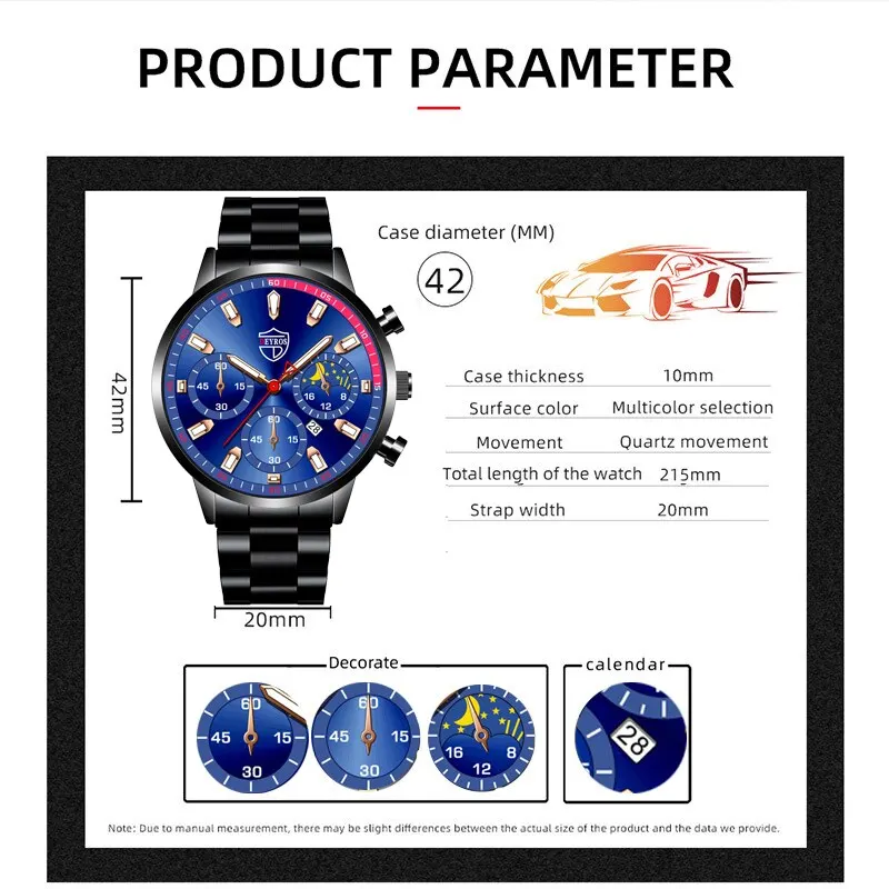 Mode heren roestvrijstalen horloges luxe heren sport quartz polshorloge kalender lichtgevende klok mannelijk zakelijk casual horloge