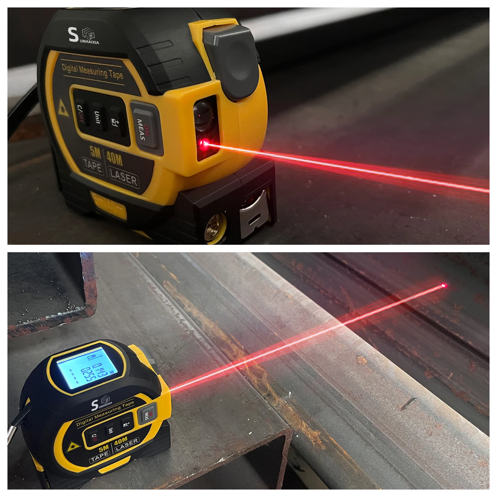 HAIZHIHUI 3in1tape measure Digital Laser Distance Meters inear laser and cross laser for measuring a wide Laser tape measure