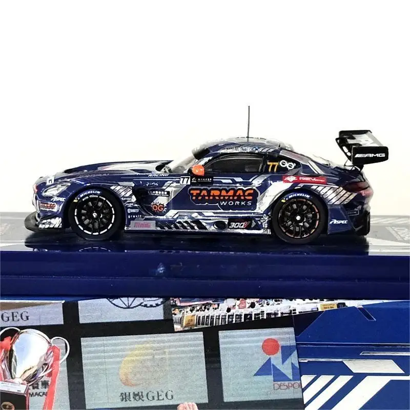 Tarmac Works TW 1/64 Benz AMG GT3 Macau 77 Winner Die-cast alloy car model toy collection Children gift