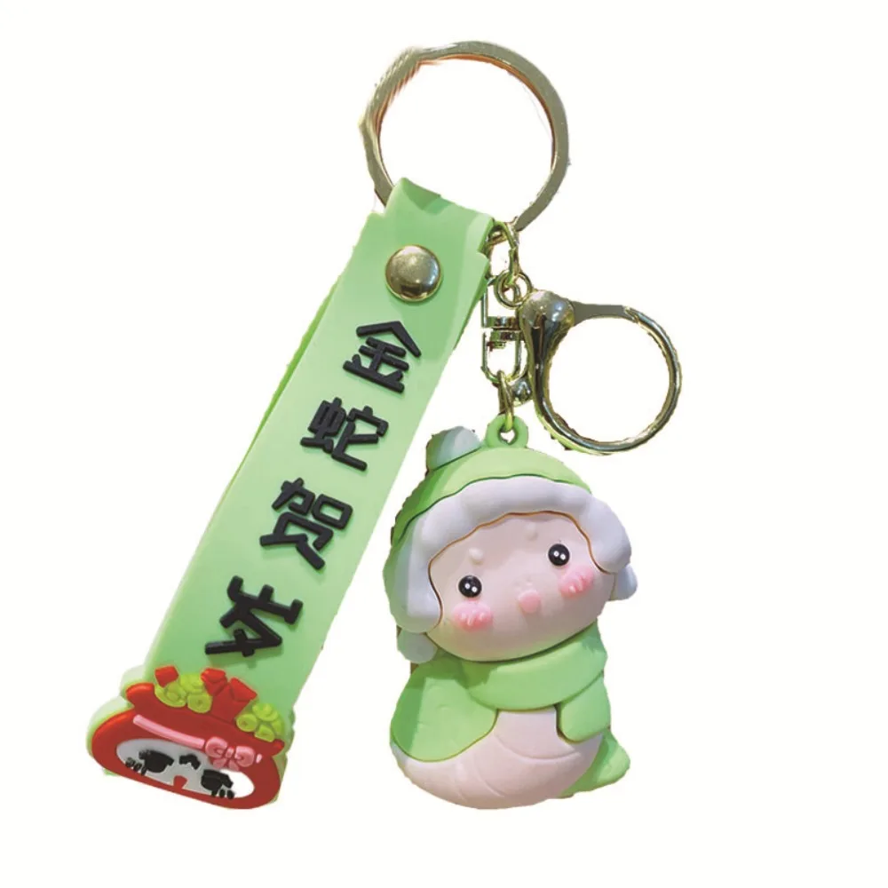 Cute Blush Snake Pendant Collection Jewelry Cartoon Snake Keychain Animal Trinket Zodiac Snake Year Key Ring Car Key Accessories
