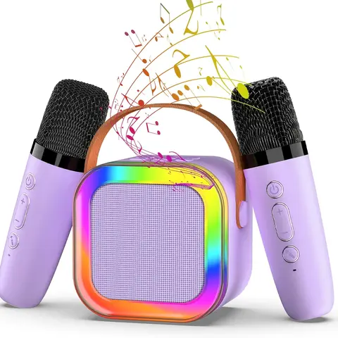 Máquina de Karaokê Portátil Mini, Caixa de Som Bluetooth Portátil, o Presente Perfeito para o Natal e Aniversário, Bateria de Longa Duração, Som de Alta Qualidade, Caixa de Som Bluetooth Portátil com Microfone Sem Fio para Karaokê, Múltiplas Opções de Cores, Karaokê Conveniente