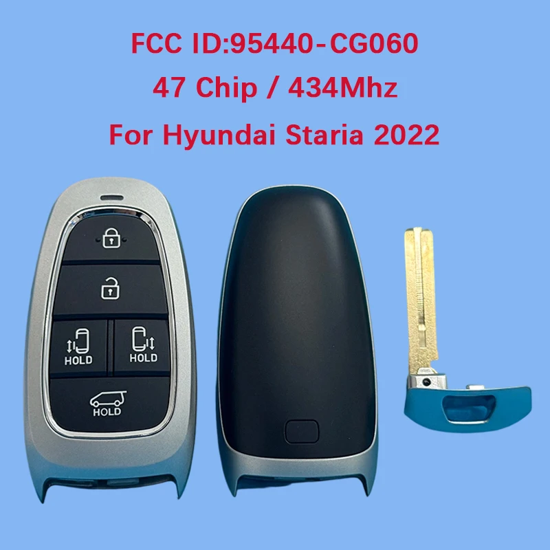 

CN020248 послепродажного обслуживания, 5-кнопочный смарт-ключ, дистанционный автоматический запуск, 47 чипов, 434 МГц, FCC ID 95440-CG060 для Hyundai Staria 2022