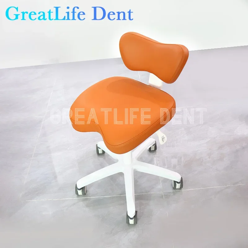 GreatLife-taburete Dental de cuero Pu ergonómico, reposabrazos de lujo, colorido, altura ajustable, rueda giratoria de elevación, silla de dentista