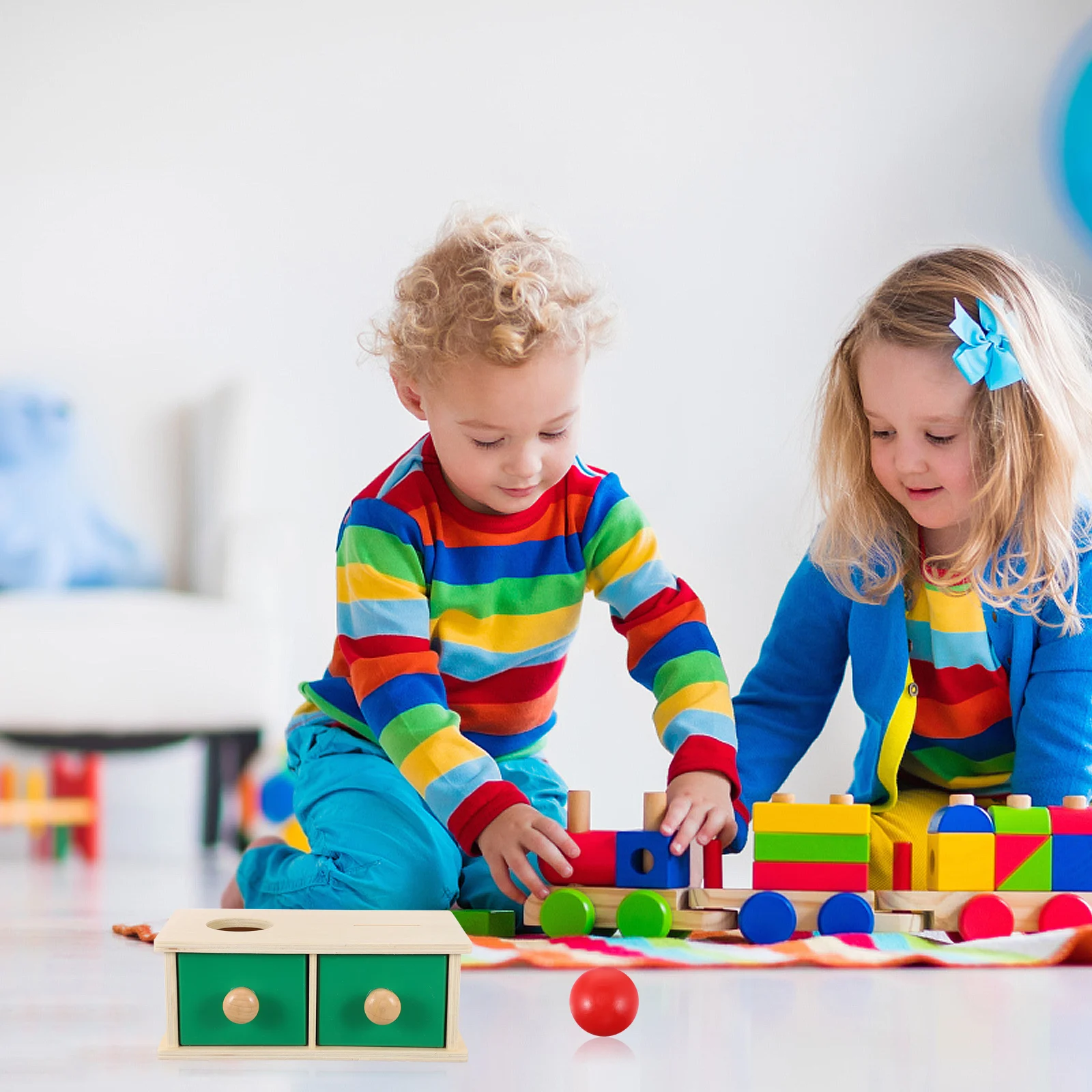 Münzbox-Formsortierer für Kleinkinder im Alter von 1–3 Jahren, Montessori-Feinmotorik, Holzklötze, Baby-Lernen für Jungen und Mädchen