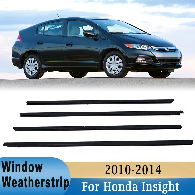 

4Pcs Window Weatherstrip Black Rubber Side Door Moulding Trim Seal Belt Sealing Strips 72950TM8013 for Honda Insight 2010-2014