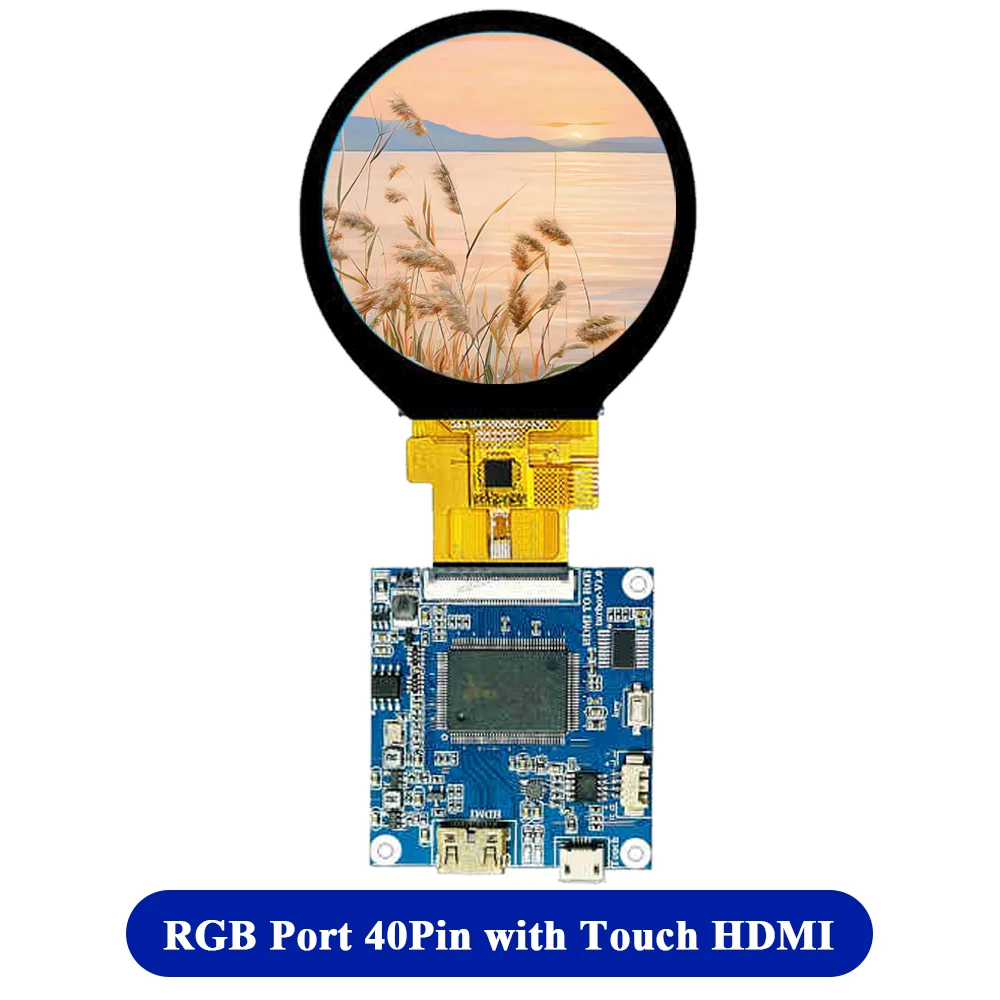 Módulos de exibição TFT de 2,1 polegadas IPS tela redonda MIPI RGB porta 480*480 com placa de driver HDMI com toque