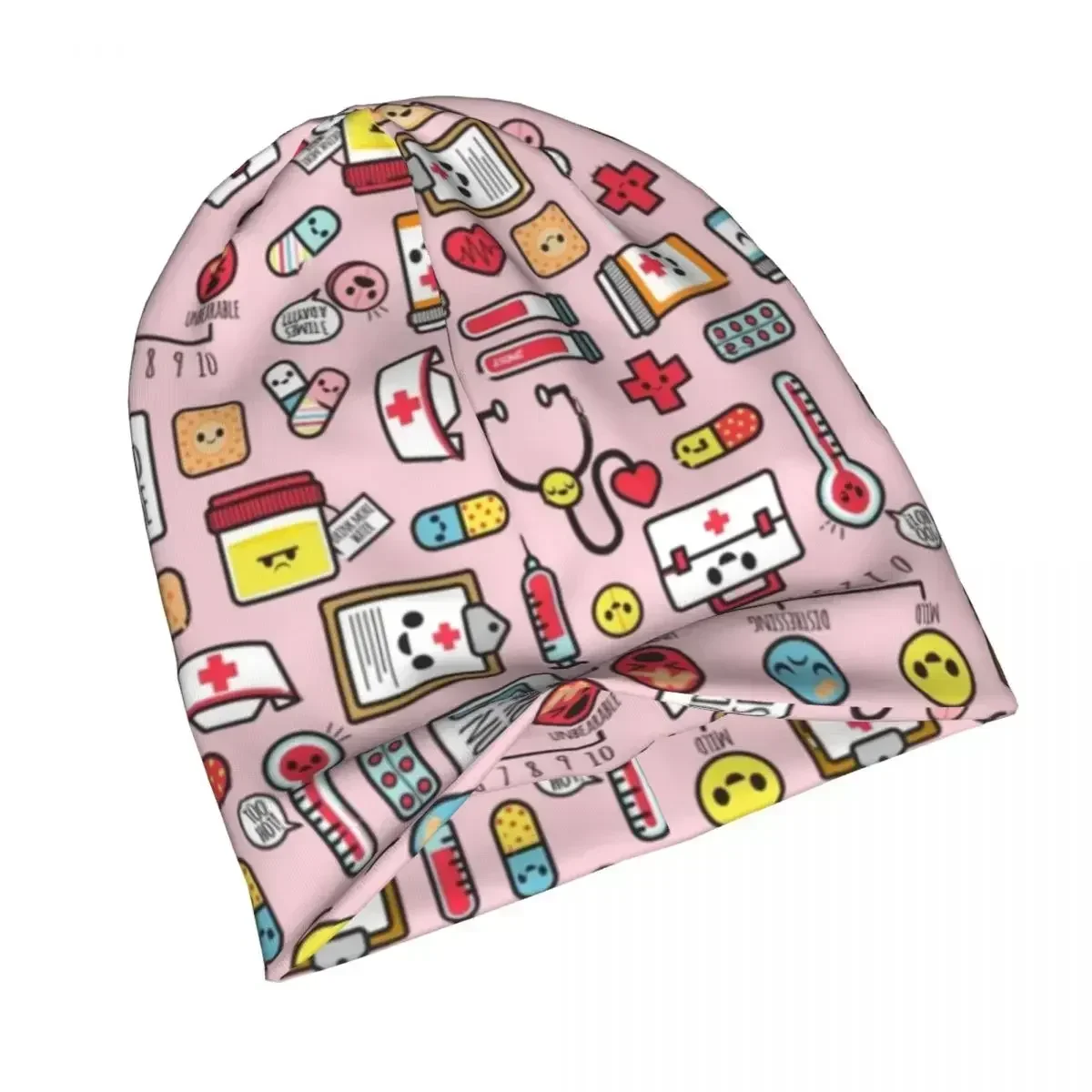 Gorro cálido de Invierno para mujer, gorros de punto de dibujos animados, gorro de Enfermera En Apuros, gorros de enfermería para la salud al aire libre, gorros de moda