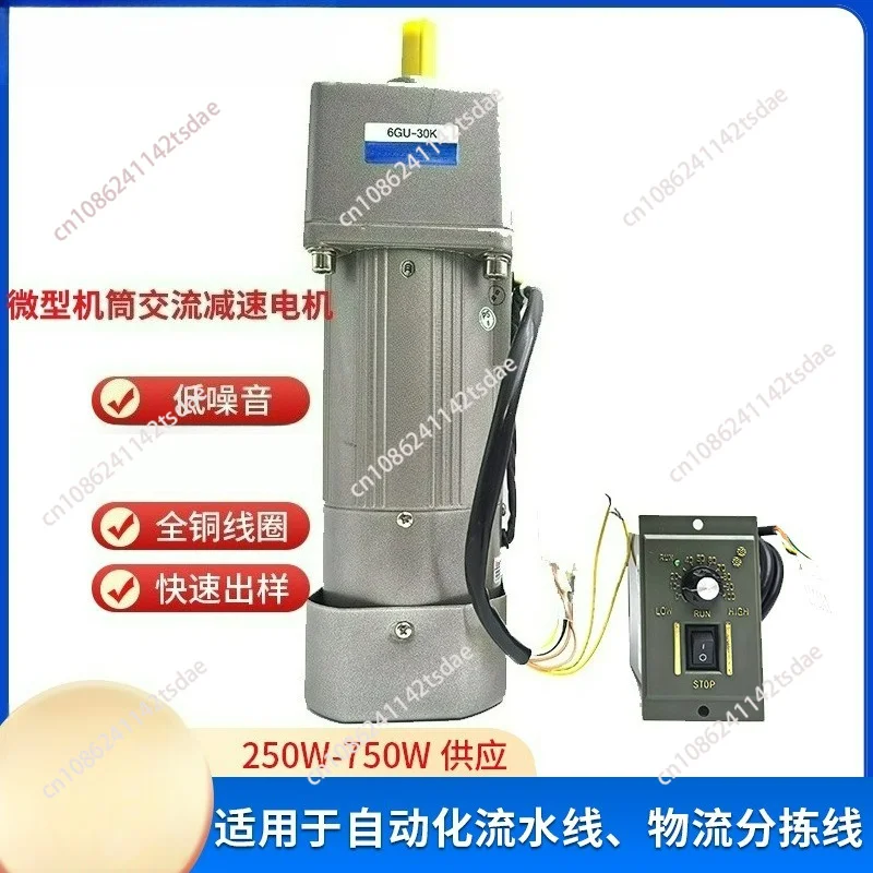 250W Mini Tubular AC Planetary Gear Reducer Motor, Adjustable Speed Gear Drive Motor