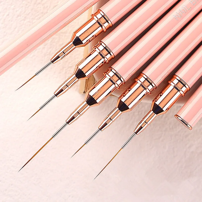 1/5개 네일 아트 아크릴 젤 UV 브러쉬 페인트 파인 라이너 스트라이핑 디자인 꽃 그림 팁 장식 펜 DIY 세트 도구