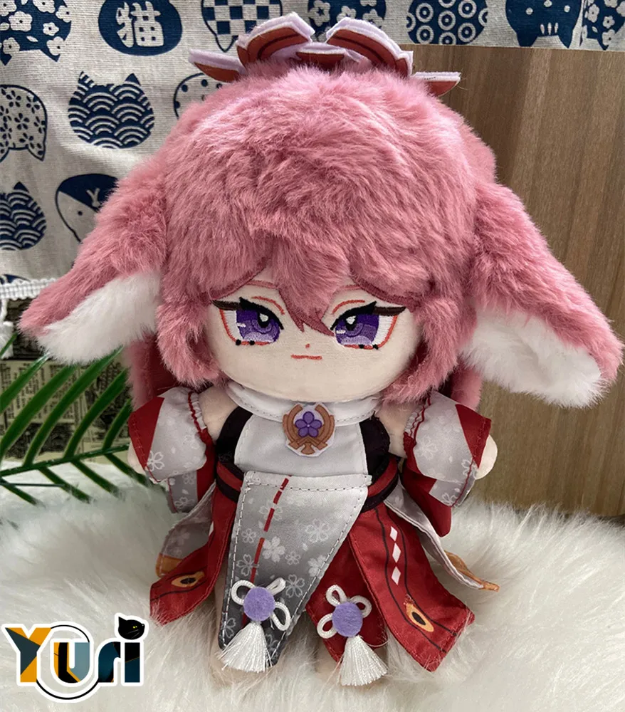 Genshin Impact Yae Miko Yaemiko 20cm Plush Doll Toy Dress Up Clothes Costume Cosplay Fan Gift C KM