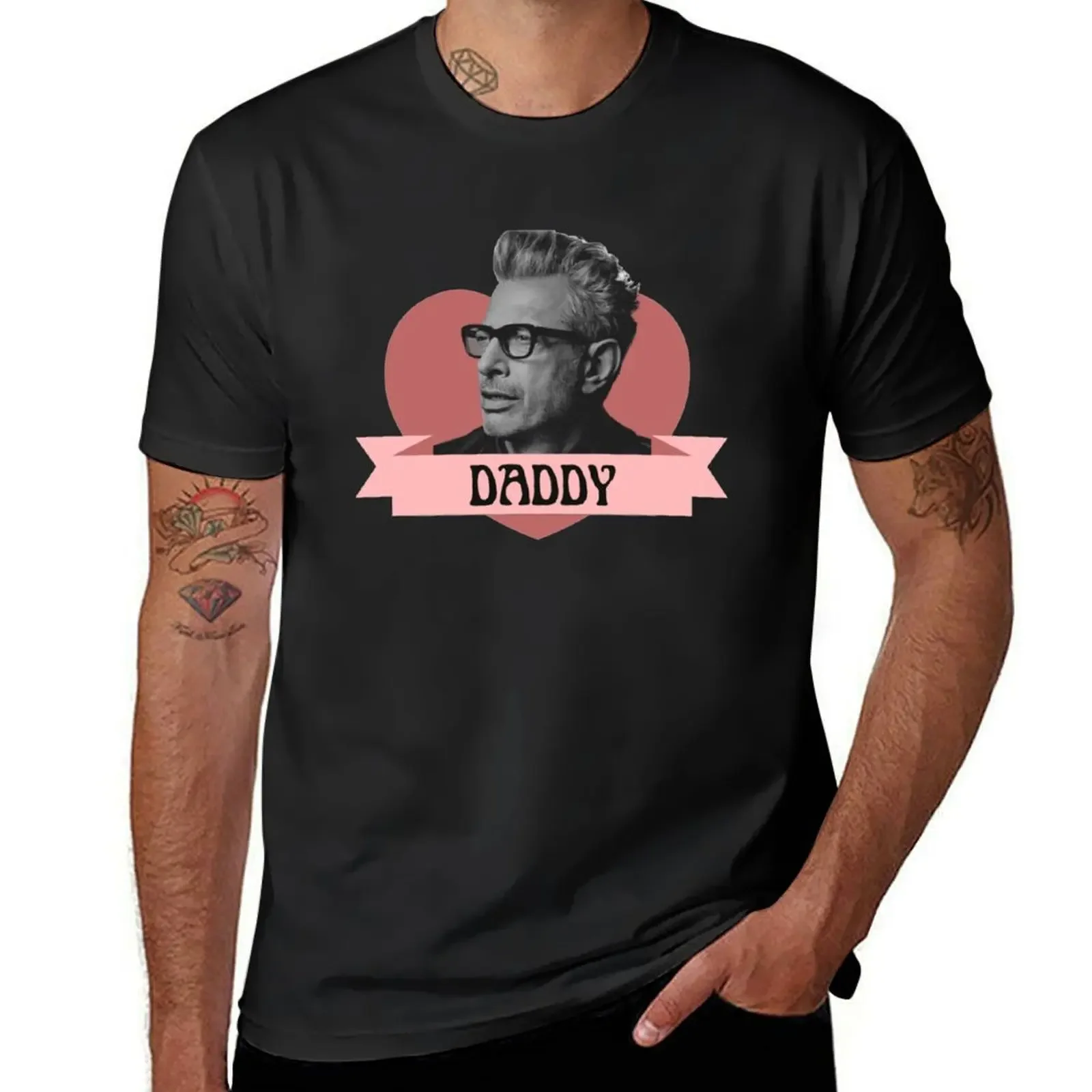 Jeff Daddy Goldblum With a Heart celebrity crush inspired heckinfarout T-Shirt cotton graphic tees workout shirts for men