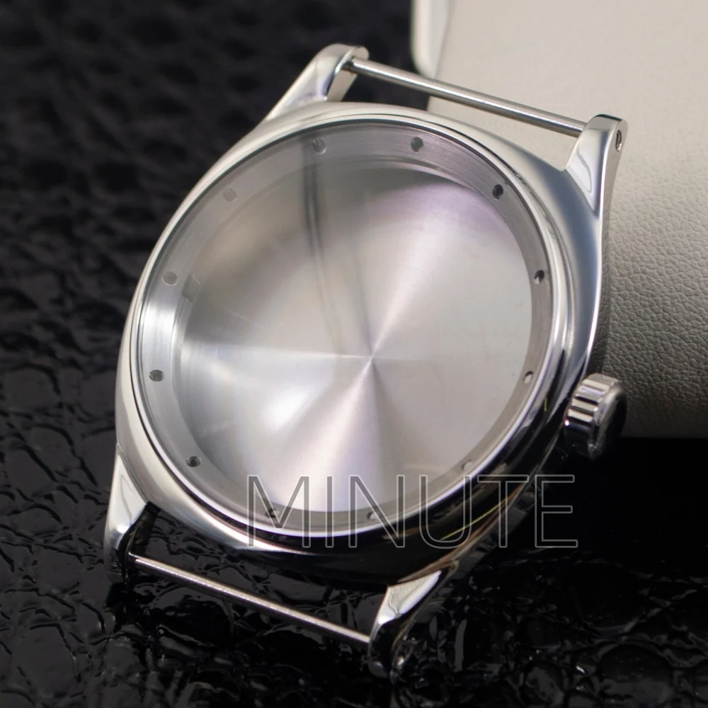 Vintage Retro Case 47mm Stainless Steel Polish Sand Sapphire Watch