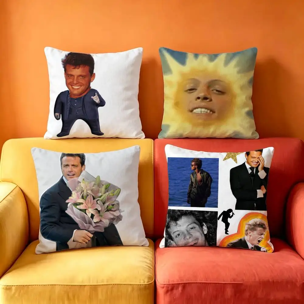 L-LuisS M-MiguelS Funny  Square Double-Sided printed Pillow Case Bedroom Bedside Pillow Sofa Cushion Cover