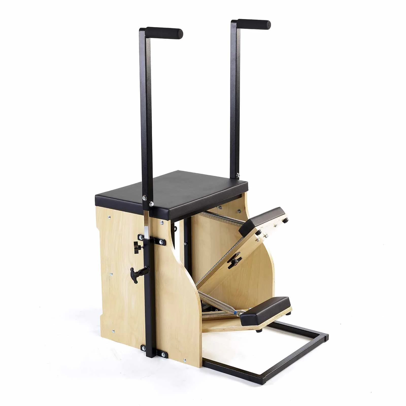 

Split-Pedal Stability Chair Handles Springs Wood Pilates Reformers Chair Combo Reformer Pilates Chair Metal