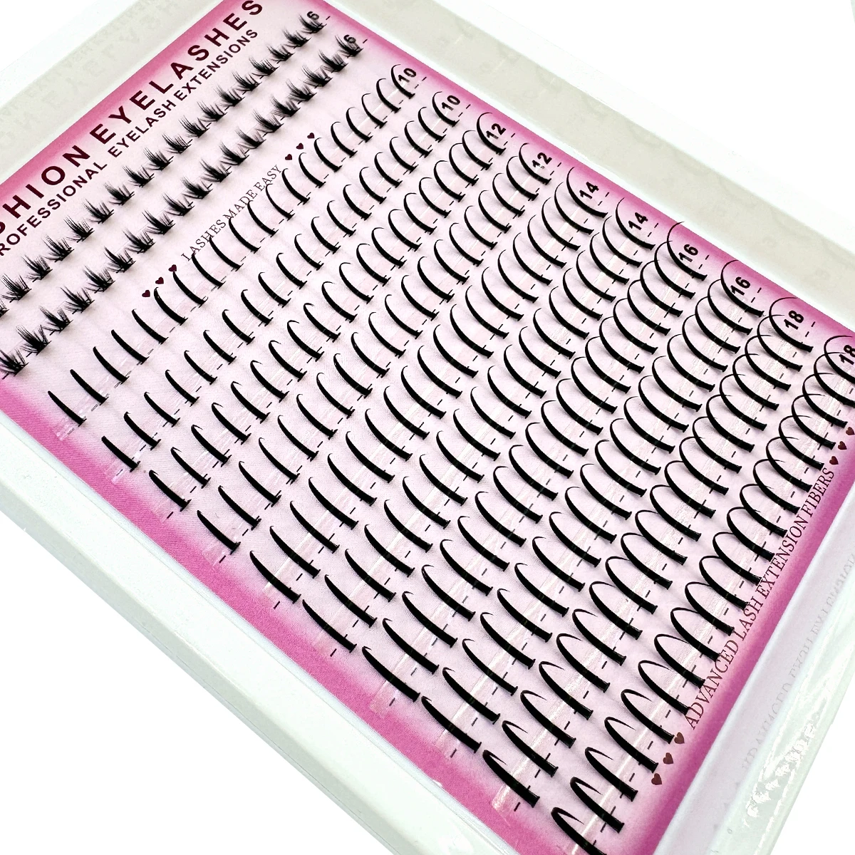 12 Rzędów Kępki Rzęs z Efektem Kolców, Objętościowe Rzęsy Pojedyncze, Przedłużanie Rzęs w Kępki z Kolcami, Kępki Rzęs DIY, Rzęsy w Stylu Fairy/Manga