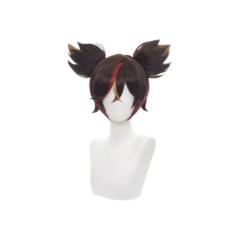 Genshin Impact Xinyan, парики для косплея, коричневый градиент цвета, термостойкие синтетические волосы, реквизит для ролевых игр