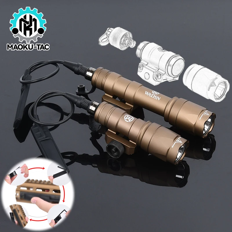 

WADSN Surefir M300 M600 M300A M600C Tactical Flashlight Fit 20mm Picatinny Rail Hunting Rifle Weapon Light Airsoft Accessories