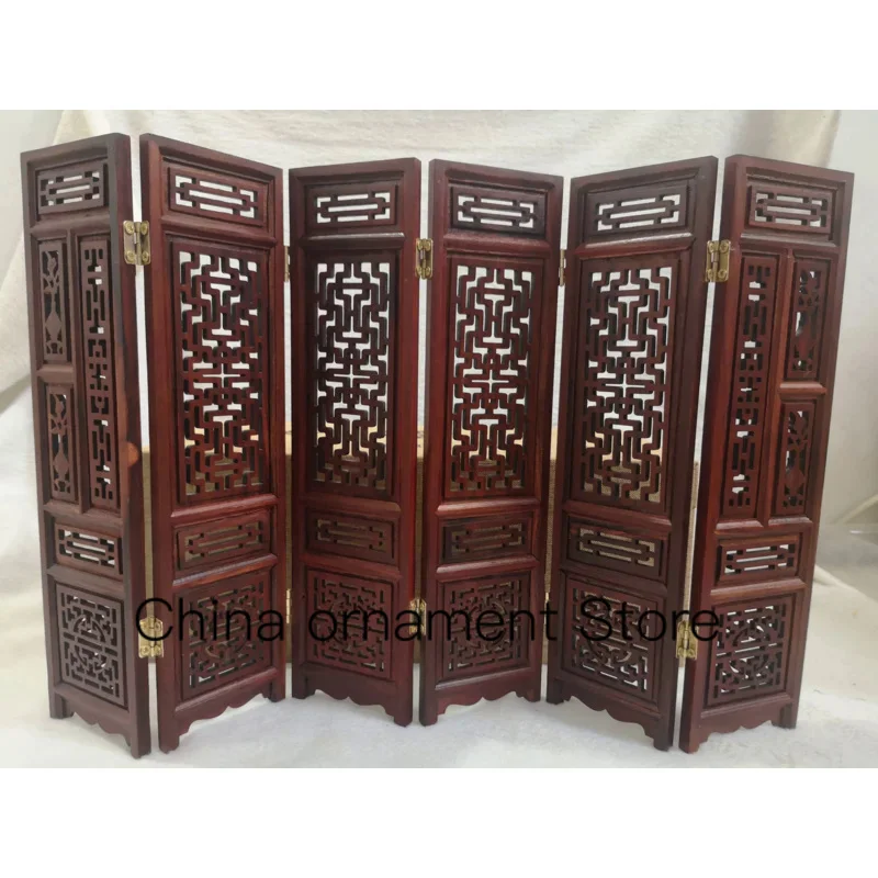 Hand-carved Chinese Boxwood & Sculpture Folding Screen