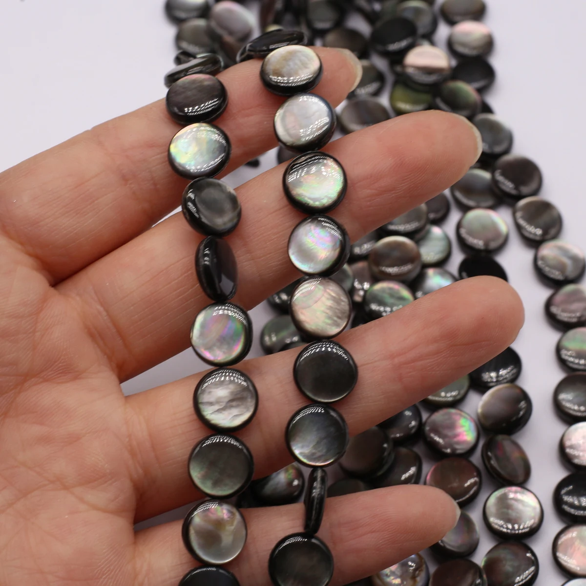 

10x10mm Black Natural Freshwater Shell Round Semi-Finished Beads for Jewelry Making Supplies DIY Necklace Bracelet Accessories