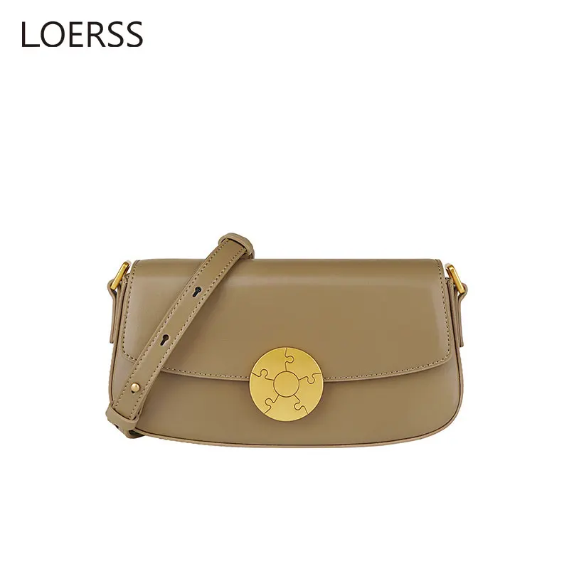 

LOERSS Underarm Bag Leather French Vintage Small Square Bag for Women Crossbody Bag Casual Shoulder Bag Detachable Strap Handbag