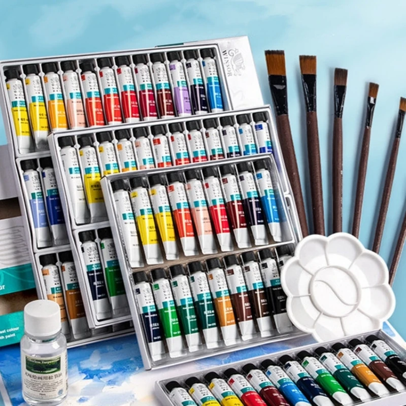 12-36 Colors Professional Acrylic Paints Set 10ml Art Painting Kit for Wood Ceramic Fabric Rock Glass Non Toxic Acrylic Paint