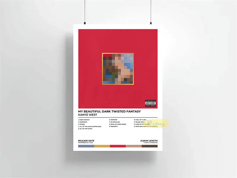Rapper Kanye West Poster Pop Hip Hop Muziek Album Afstuderen Cover Voor Room Living Canvas Print Art Home Wall Decor Foto's Gift
