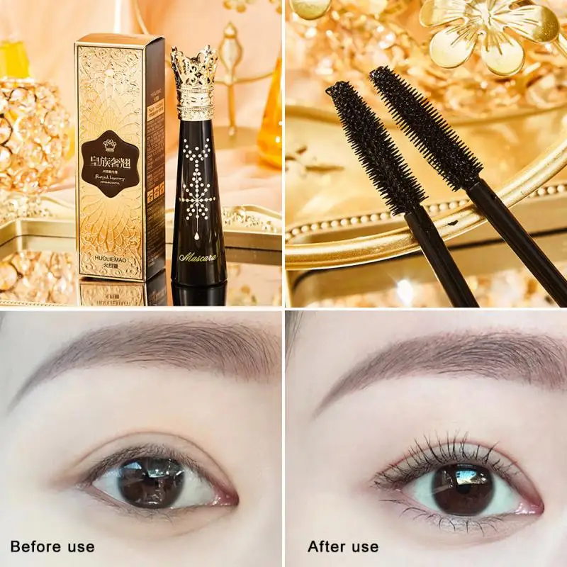 

Silk Fiber Mascara Waterproof Easy To Natural Soft Long Eyelashes Make-up Mascara Black Thick Eyelashes Cosmetics TSLM1