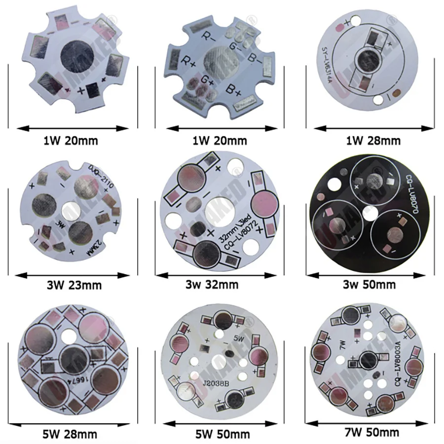 10 قطعة 3 واط 50 مللي متر led لوحة ألومنيوم لخرز الطاقة العالية ، لتقوم بها بنفسك 9 واط LED لوحة دارات مطبوعة لمبة إضاءة النازل الخ