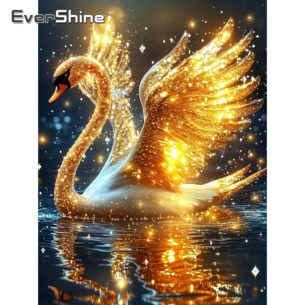 Evershine Diamantmalerei Schwan, vollständige Stickerei, Tier-Rhinestones-Mosaik, Neuheit, geeignet für Anfänger, Wanddekoration