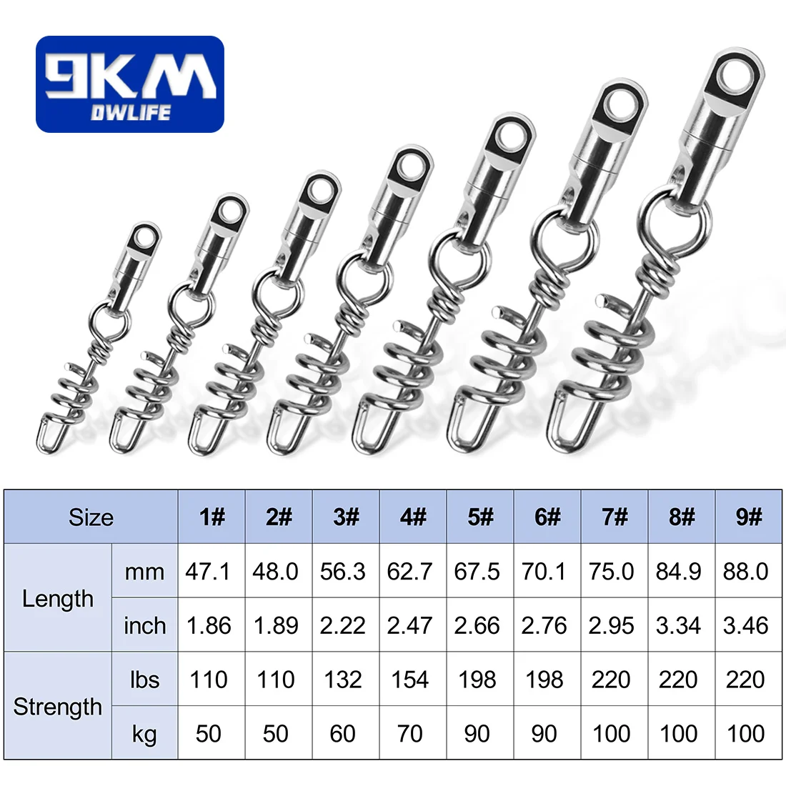 Fishing Corkscrew Swivel Snaps 10~30Pcs Saltwater Fishing Swivels Stainless Steel Heavy Duty Round Swivels Snap Lure Connector