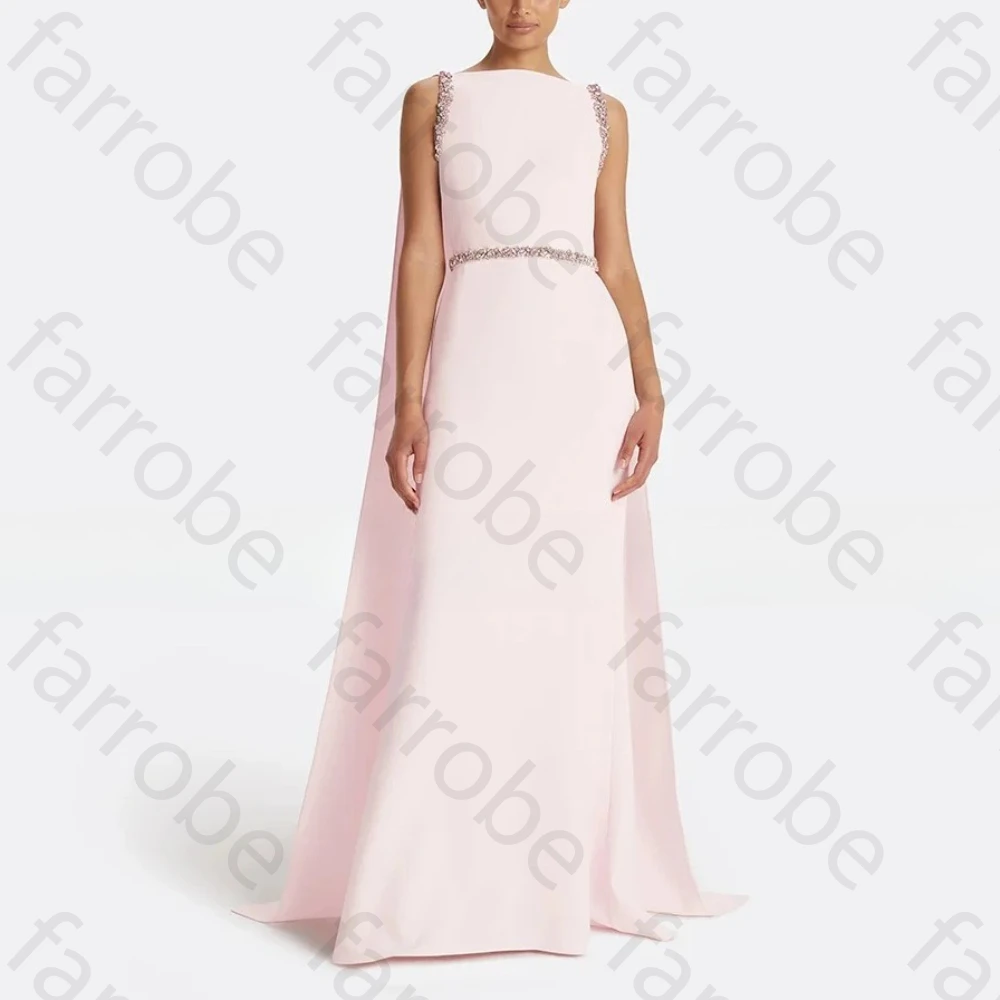 فساتين حفلة موسيقية أنيقة بدون أكمام، رقبة قارب، سويب تراين، فستان طويل رائع عالي الجودة للحفلات المسائية للنساء حسب الطلب #3