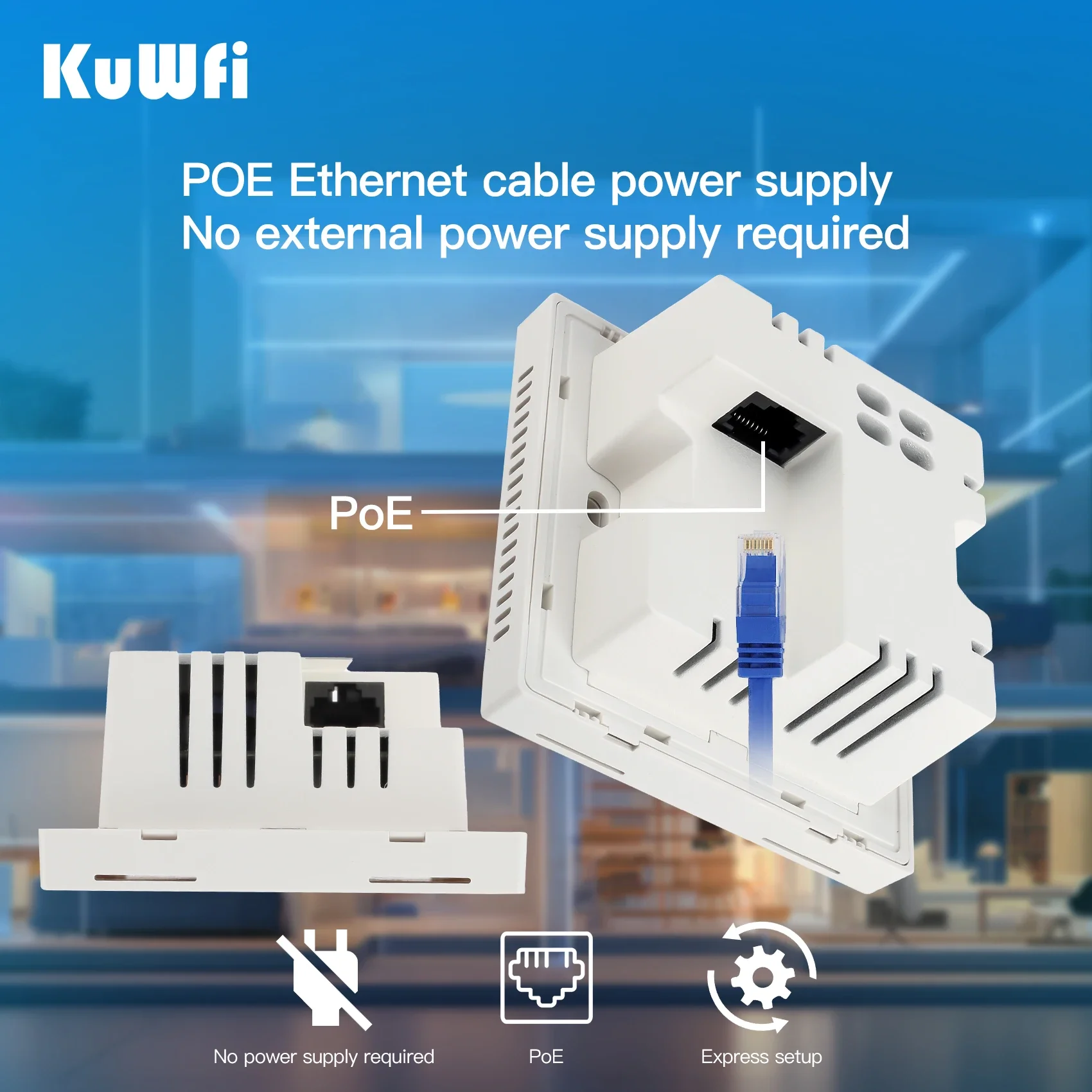 Whole-Home WiFi Coverage KuWFi Gigabit Poe Router Eliminate Dead Zones WiFi6 Mesh Router Ac Controller +wall-mounted Wireless ap