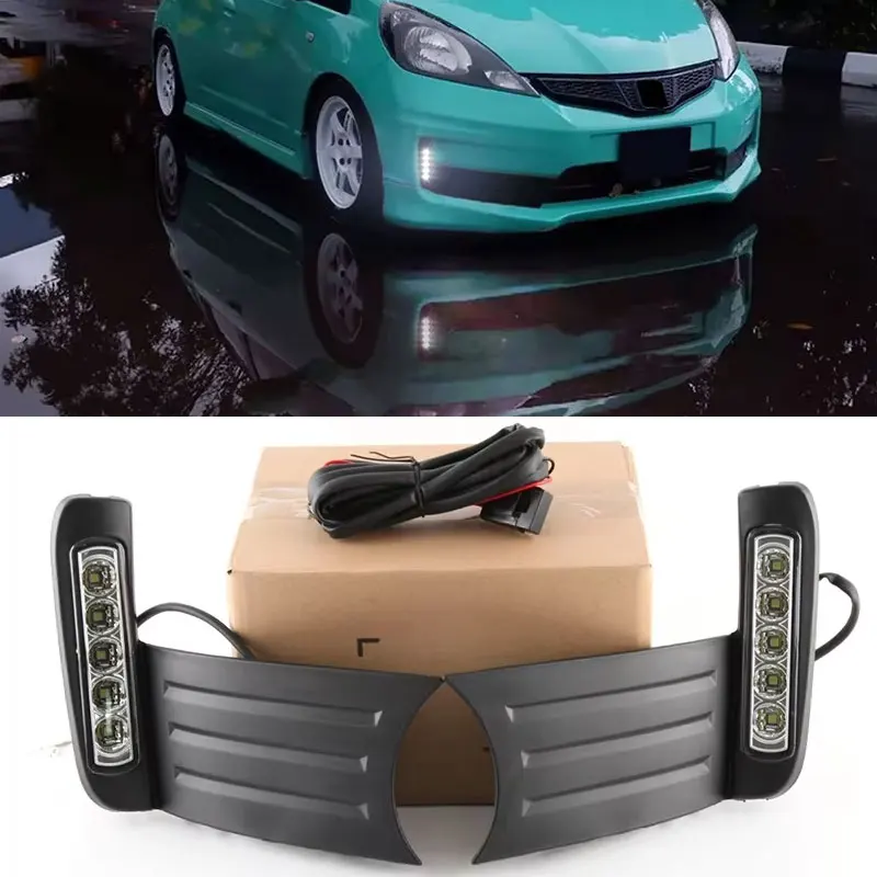 2x Led Fog Light Assembly White / Yellow Color Headlight Daytime Running Light  for Honda Fit RS GE / Jazz Sport 2011 2012 2013