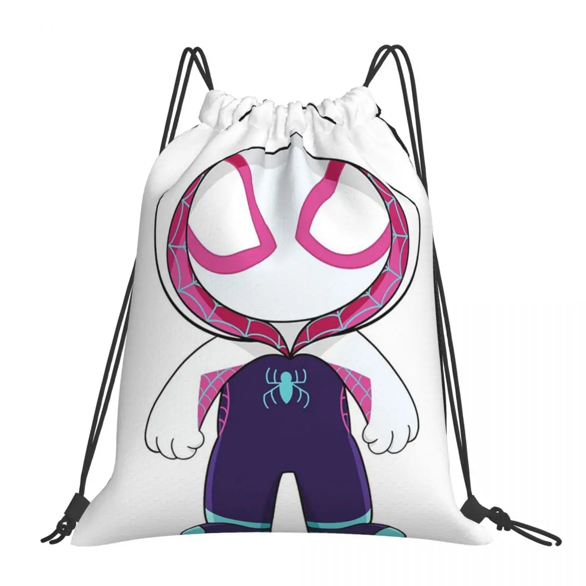 Cute Spider Ghost, Baby Spidey Girl, Grl Pwr, Cartoon Backpacks Drawstring Bags Drawstring Bundle Pocket Sports Bag Book Bags