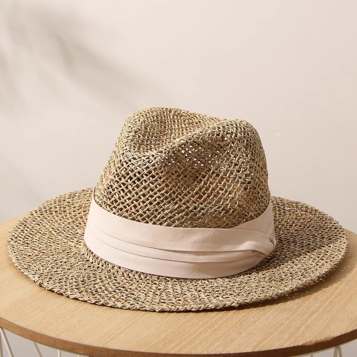 summer straw hat for women ladies Luxury Sun hat Fedora summer hat beach hat French Panama hat Wide Brim men cap colorful strip