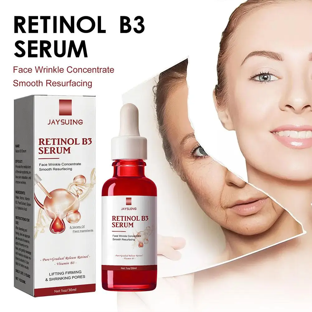 Retinol Rimpel Verwijderaar Gezicht Serum Instant Verstevigende Lifting Anti-Aging Vloeistof Vervagen Fijne Lijntjes Whitening Voeden Huidverzorgingsproduct