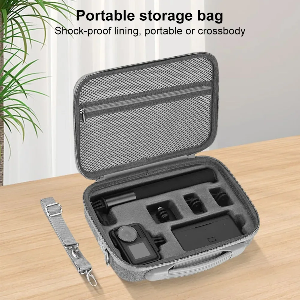 with Shoulder Strap Drone Carrying Case Nylon EVA Hard Shell Handbag Waterproof Shockproof Storage Bag for DJI Osmo Action 5 Pro