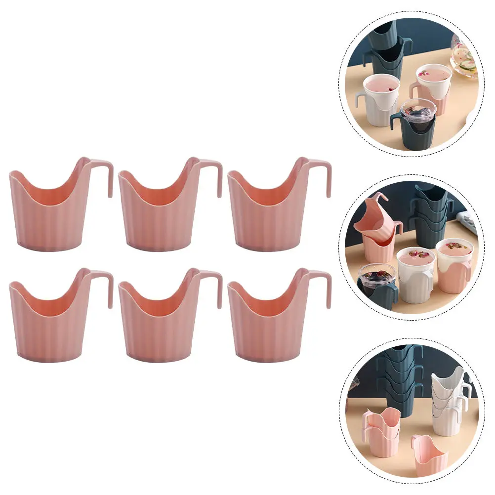 

6Pcs Premium Anti-Scalding Cup Holder for Paper Cups Smooth Edges Non-Slip Grip Desktop Office Party Decorative Cup Organizer