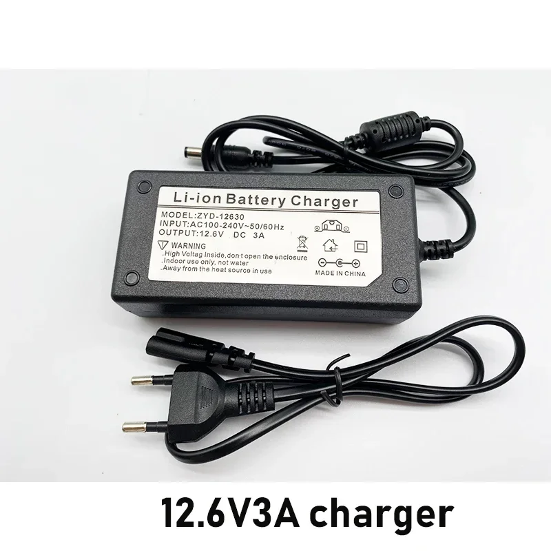 12.6V 3A Lithium Battery Charger for 3S 10.8V 11.1V 12V Li-ion Polymer Batterry Pack Fishing Light Electric Drill Power Adapter