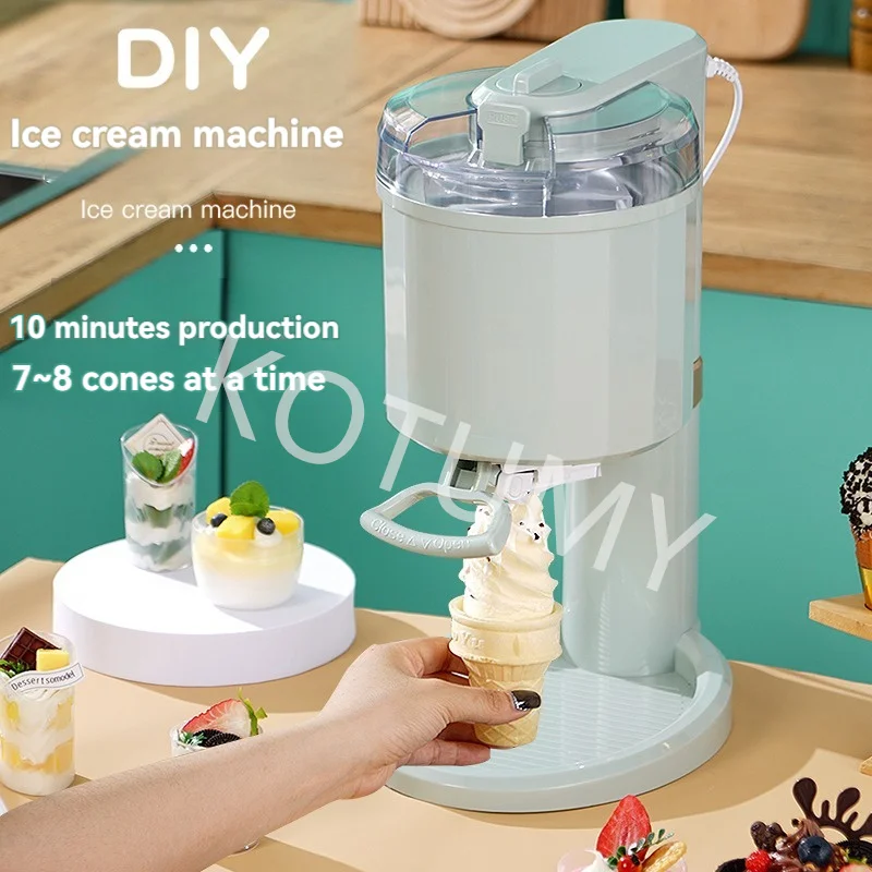 Ice Cream Machine Small Homemade Automatic, Household Mini Fruit Ice Cream Machine Children'S DIY Cone Ice Cream Machine