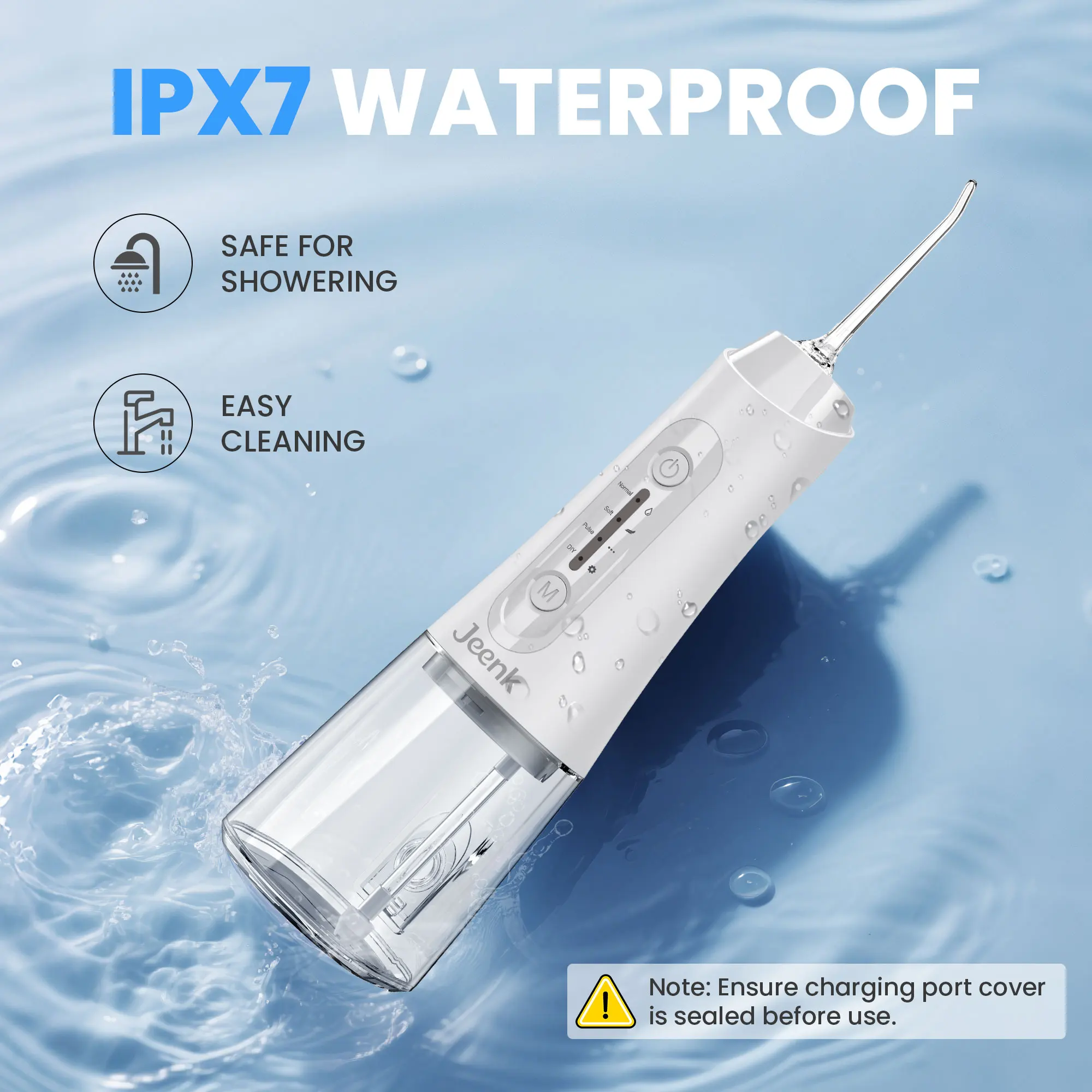 Jeenk 320ML 구강 세정기 USB 충전식 워터 플로셔 휴대용 치과 워터 제트 치아 클리너 4 모드 성인 방수