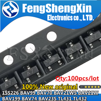100pcs 1SS226 C3 BAV99 A7 BAV70 A4 BAV21WS BAV21W T3 BAV199 JY BAV74 JA BAV23S KL31 TL431 431 TL432 432 SOT23 Patch triode
