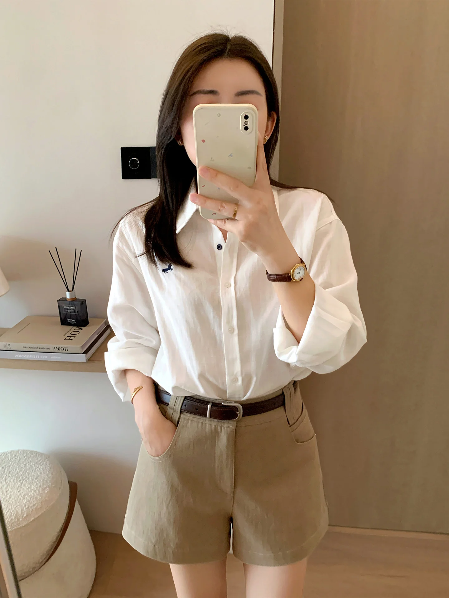 

Loose Women's Linen Shirt Breathable Embroidered Pattern Spring Summer Casual Fashion Comfortable Long Sleeve Top